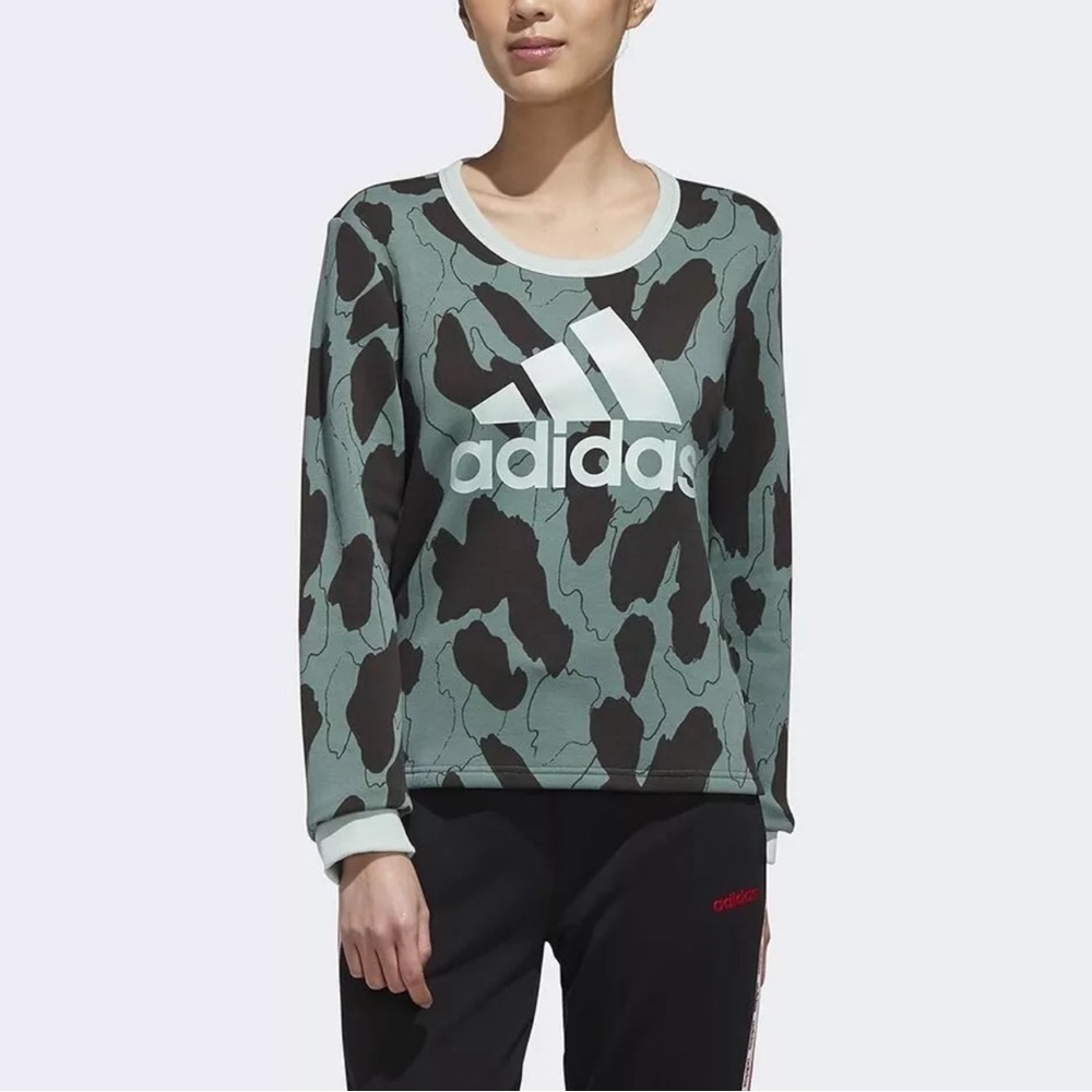 Adidas Zoe Saldana Collection Sweatshirt Women’s XS Green Black Camo Pullover